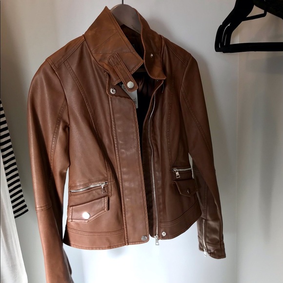 LeChateau Vegan Leather Caramel Jacket - Picture 5 of 8